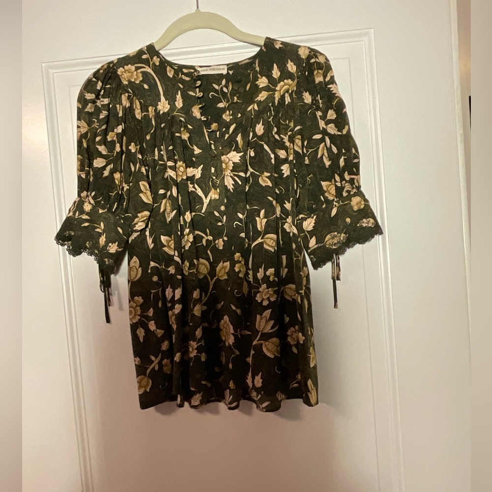 ULLA JOHNSON FLORAL TOP. SIZE 4